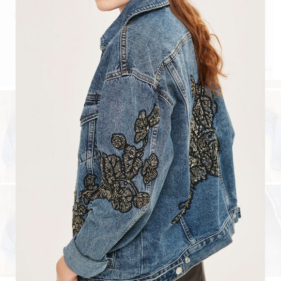 topshop moto oversized denim jacket